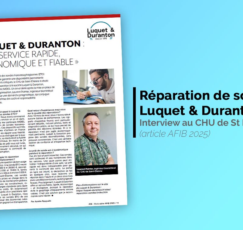 Article AFIB service de réparation de sondes Luquet et Duranton