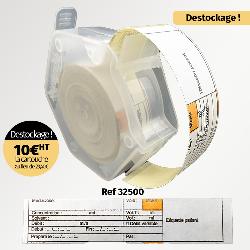 bobine étiquettes pousse seringue Solubox