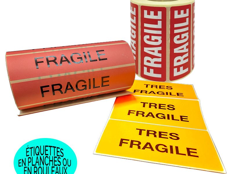 rouleau étiquettes fragiles