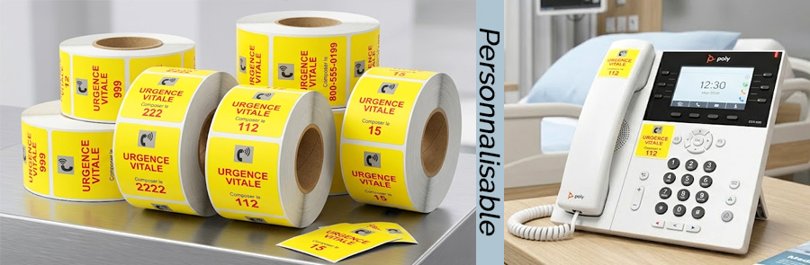 photo étiquettes numéro appel d'urgence