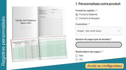 configurateur pour registres sur-mesure
