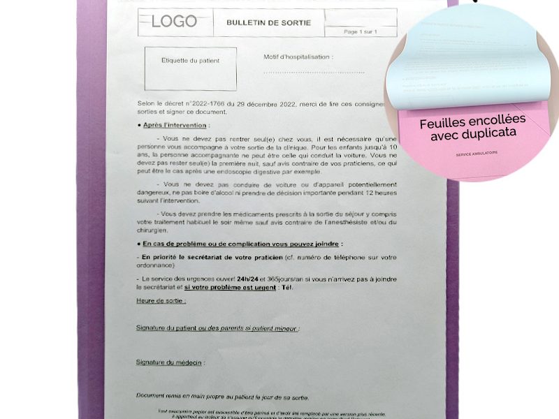 dossier chemise avec feuillets encollés