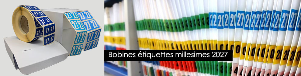 exemple d'archives de dossiers avec étiquettes de repérage année 2027