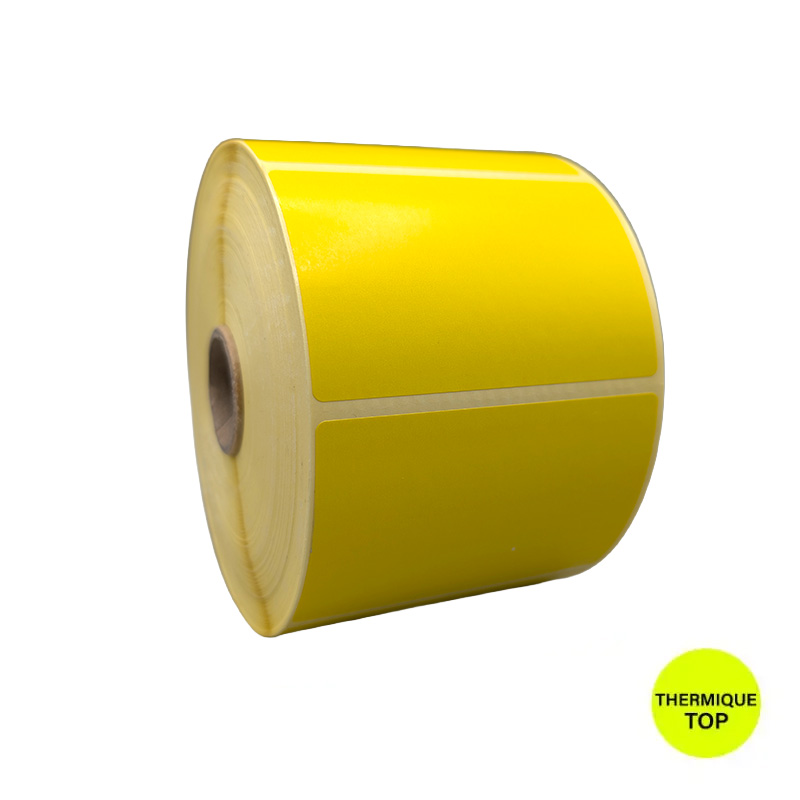 rouleau étiquettes jaunes